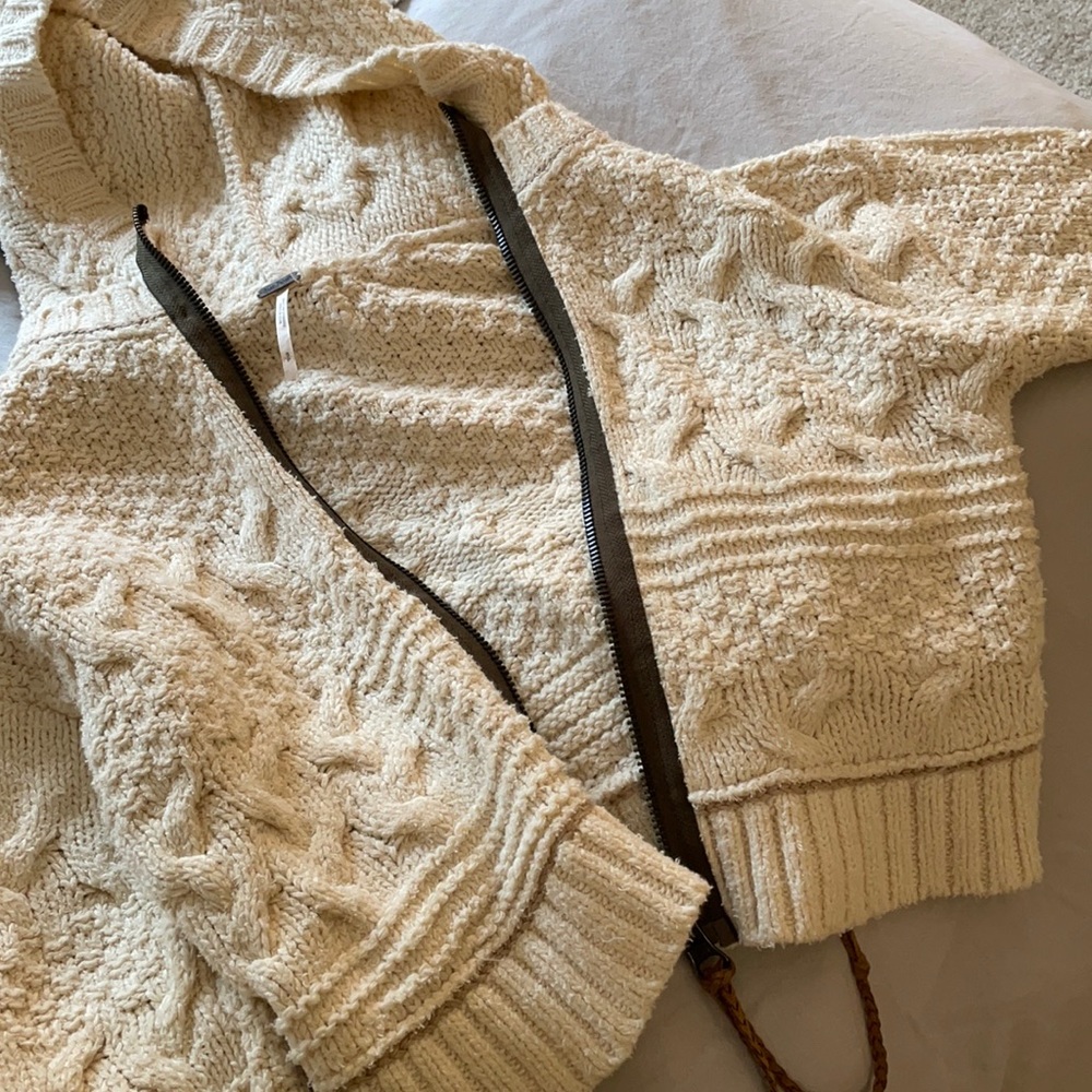 Knit free people zip up